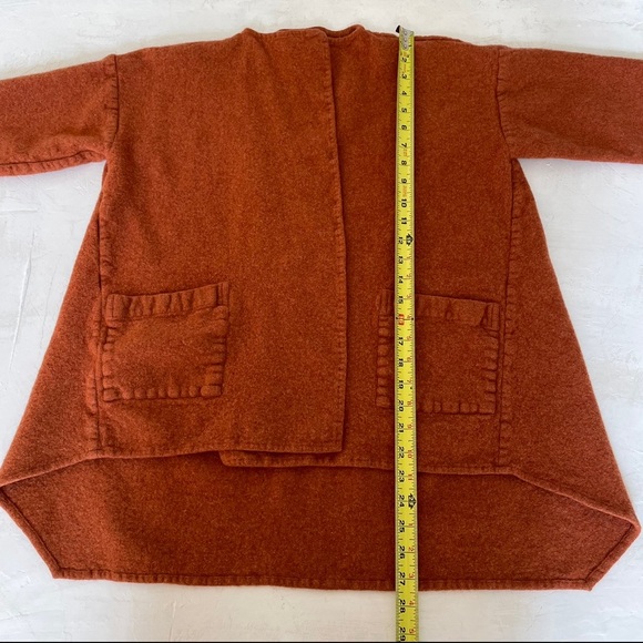 Eskandar Sweater Womens Burnt Orange Wool Cashmere Scottish Boxy Marled - Picture 9 of 12